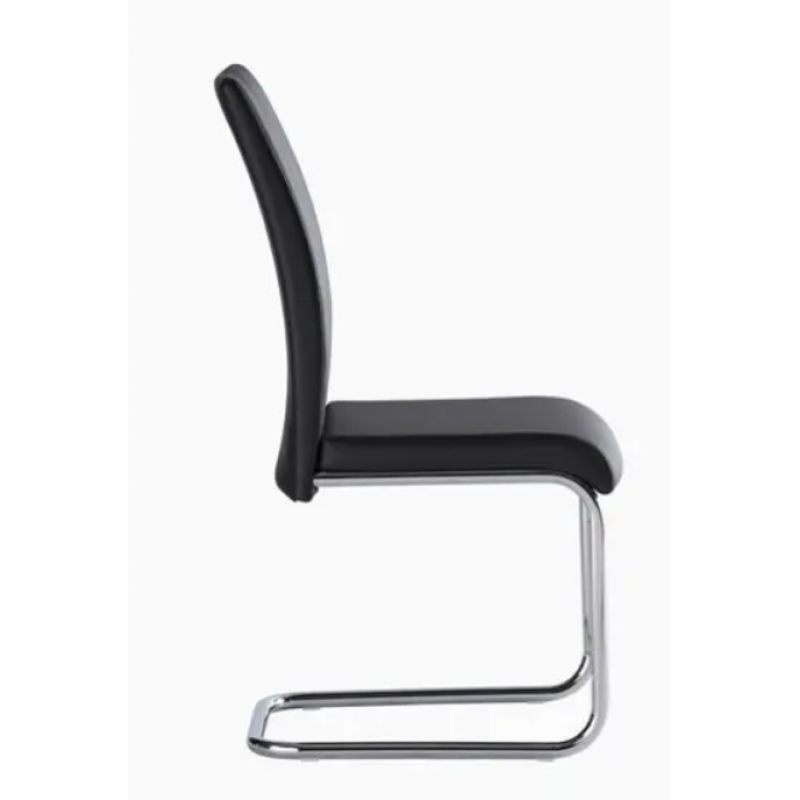 WOF Monaco PU Black Cantilever Dining Chair